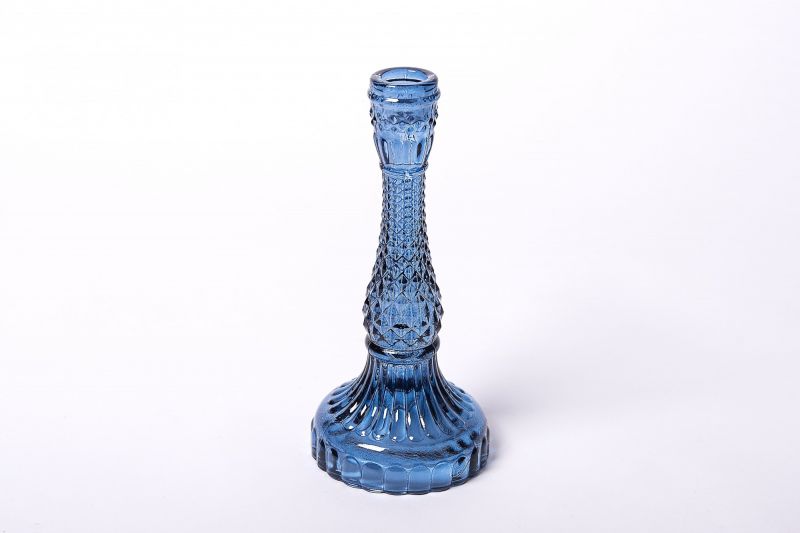 Svícen modrý 22cm - sada 2ks