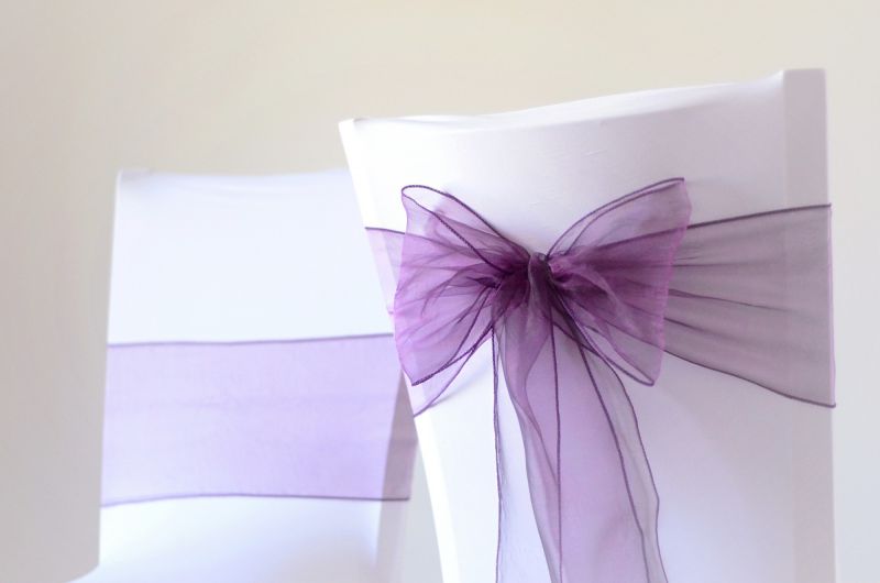  Mašle organzová tmavě fialová