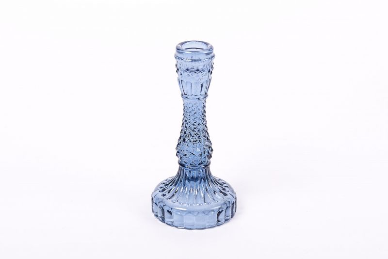 Svícen modrý 17,5cm - sada 2ks