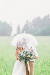 Deštník průhledný s bílým lemem