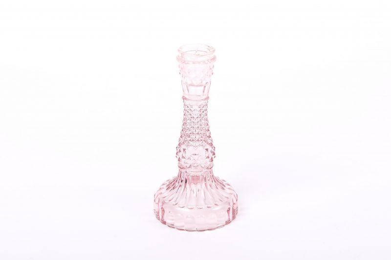 Svícen růžový 17,5cm - sada 2ks