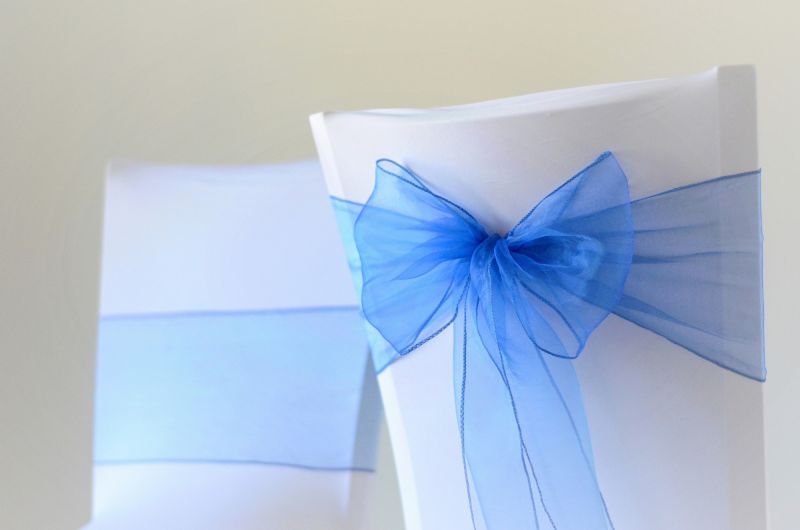  Mašle organzová tmavě modrá