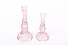 Svícen růžový 22cm - sada 2ks