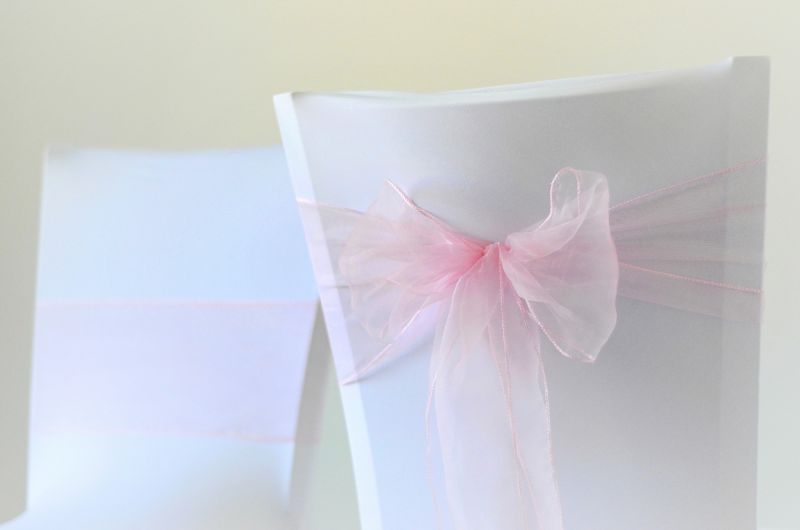  Mašle organzová světle růžová